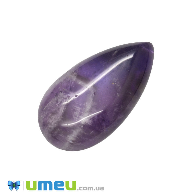 Кабошон нат. камінь Аметист, Крапля, 27,8 х15,2 мм (KAB-050666)