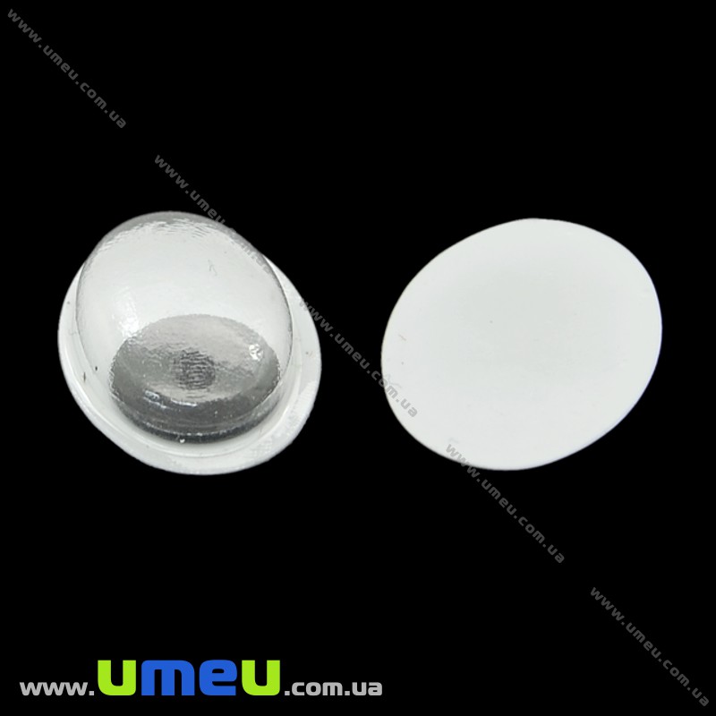 Очки клейові овальні, 10х8 мм, Білі (DIF-030499)