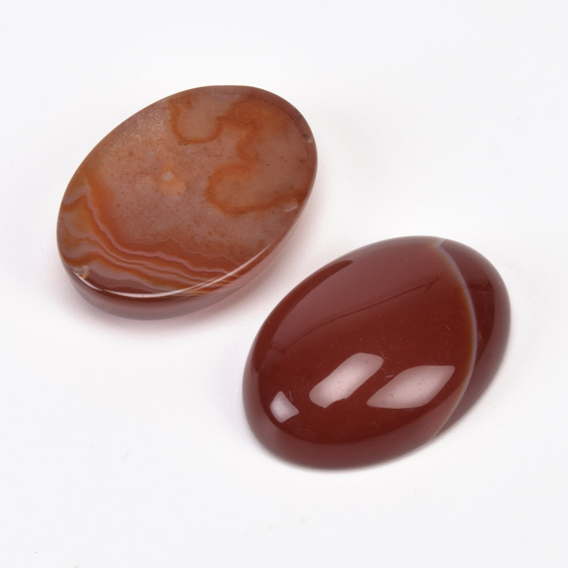 Кабошон нат. камінь Агат червоний, Овал, 25х18 мм (KAB-012696)