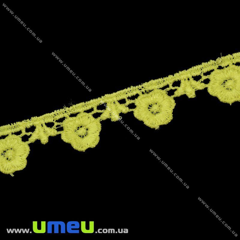 Кружево плетеное, 20 мм, Желтое, 1 м (LEN-010464)