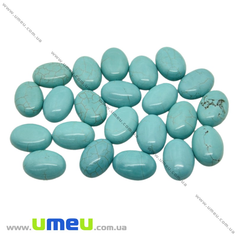 Кабошон нат. камінь Бірюза (син.), Овал, 18х13 мм (KAB-026006)