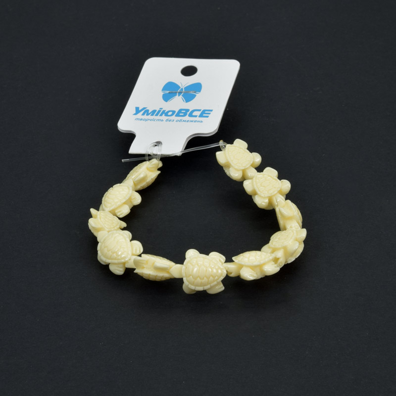 Бусины Коралл окрашенный, Синт. камень, 15х12х6,5 мм, Черепаха (BUS-057674)