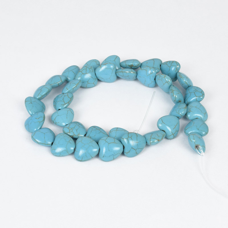 Бусины Бирюза окрашенная, Синт. камень, 12х12х6 мм, Сердце (BUS-057529)