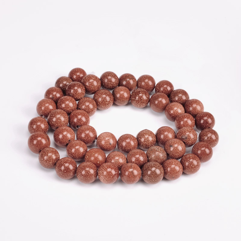 Намистини Авантюрін Золотий пісок, Синт. камінь, 8 мм, Круглі (BUS-051660)