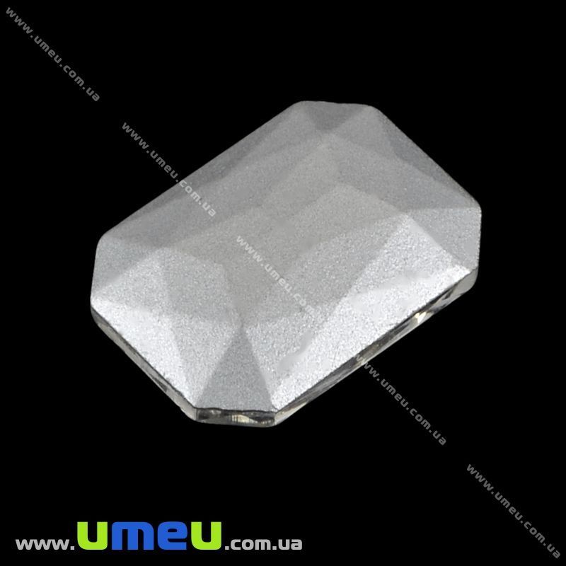 Риволи стеклянный, Прямоугольный граненый, 18х13 мм, Светло-бежевый (KAB-010026)