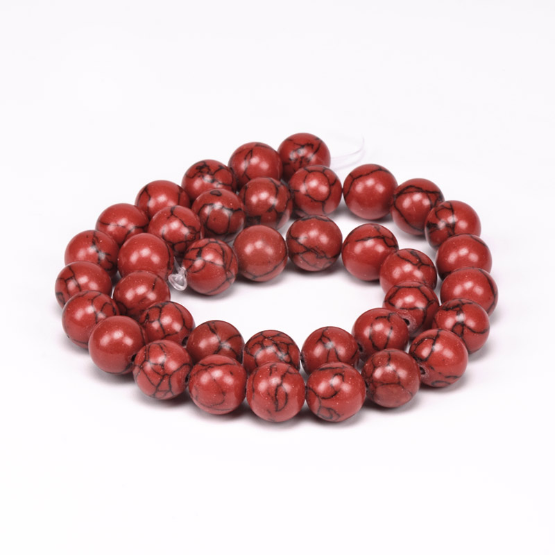 Намистини Говліт пофарбований, Натур. камінь, 10 мм, Круглі (BUS-056114)