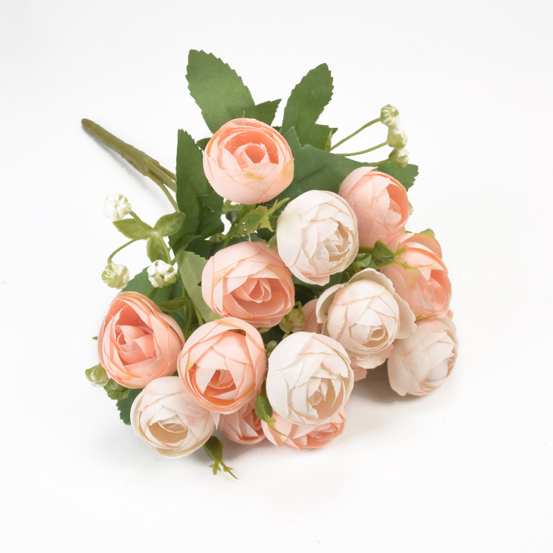 Букет пионов с гипсофилою, 32 см, Персиковый (DIF-057591)