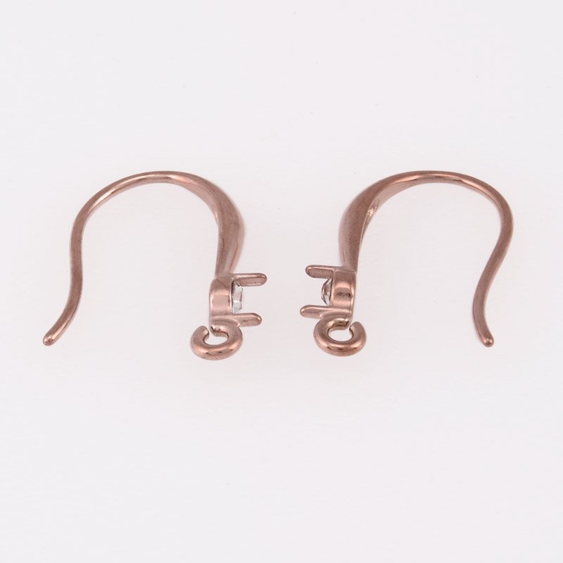 Швензи із нерж. сталі зі стразами, 17х11 мм, Рожеве золото (STL-055916)