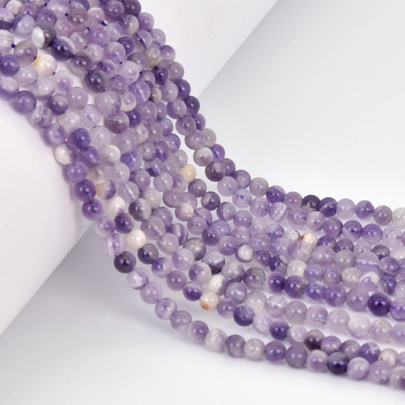 Намистини Аметист світлий, Натур. камінь, 4 мм, Круглі (BUS-057868)