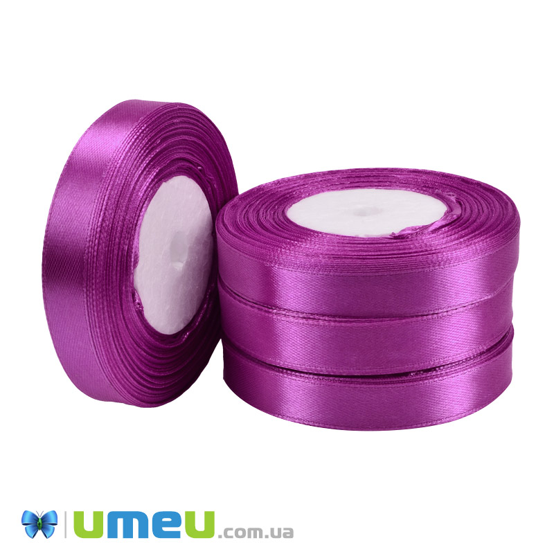 Атласна стрічка, 12 мм, Малинова (LEN-051021)