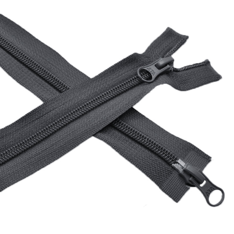 Блискавка спіральна роз'ємна (2 бігунки) 100 см, Тип 7, Сіра темна (ZIP-060466)