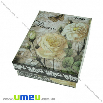Подарочная коробочка Прямоугольная с рисунком, 9х7х3 см, Серая, 1 шт (UPK-023159)