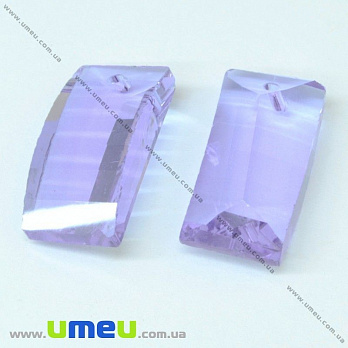 Подвеска стеклянная Crystallized, Violet, 20х10 мм, Прямоугольная, 1 шт (POD-000566)