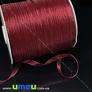Стрічка з органзи, 6 мм, Бордова (LEN-015777)