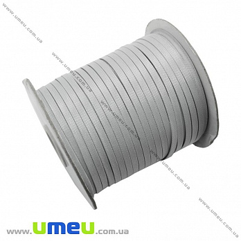 Полиэстеровый шнур плоский, Серый, 4 мм, 1 м (LEN-003385)