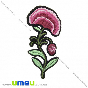 Термоаппликация Цветок розовый, 11х5,5 см, 1 шт (APL-024628)