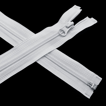 Блискавка (змійка) спіральна роз'ємна 60 см, Тип 5, Біла (ZIP-037380)