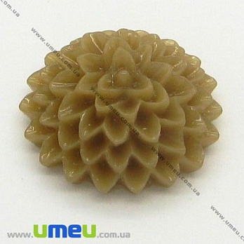 Кабошон з полімерної глини Хризантема коричнева, 15 мм (KAB-003696)