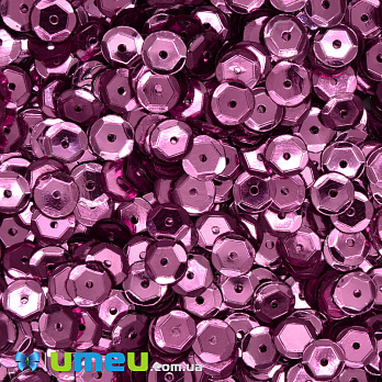 Пайетки Китай круглые граненые, 6,5 мм, Розовые, 5 г (PAI-048062)