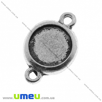 Основа-коннектор кругла, 20х13 мм, 10 мм, Античне срібло (OSN-016874)