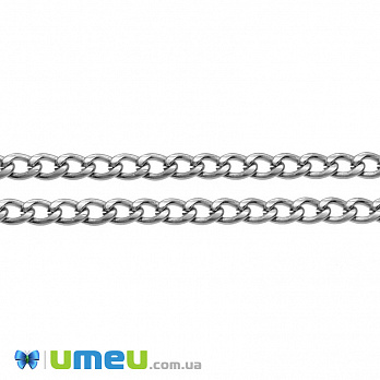 Ланцюг з нержавіючої сталі, Темне срібло, 4,5х3 мм (ZEP-046957)