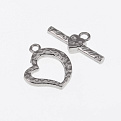 Тогл Сердце, 25х23 мм, Темное серебро (ZAM-055401)