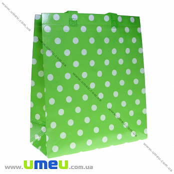 Сумка пластикова В горошок, 34х30х12 см, Зелена (UPK-035706)
