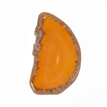 Зріз Агата, Червоно-коричневий, 74х42 мм (POD-022139)