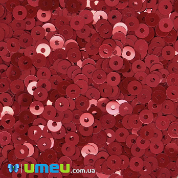 Пайетки Италия круглые плоские, 3 мм, Красные №4369 Rosso Metal, 3 г (PAI-039145)