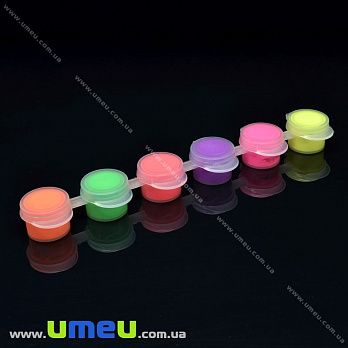 Набор акриловых флуоресцентных красок, 6 цветов по 2 мл, 1 набор (INS-037214)