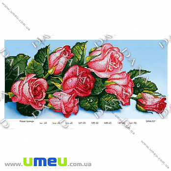 Схема для выш. бисером Dana, Розовые розы DANA-537, 56х27 см, 1 шт (SXM-034487)