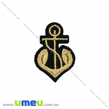 Термоаплікація Якір, 4х2,5 см, Золотисто-чорна (APL-027679)