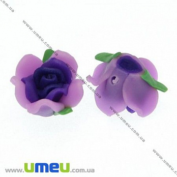 Бусина FIMO Цветок, 15 мм, Фиолетовая, 1 шт (BUS-007677)