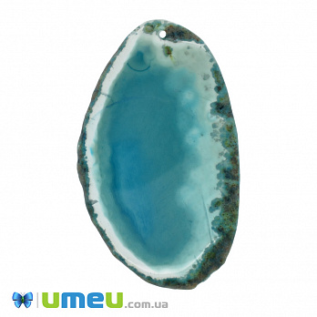 Зріз Агата, Синій, 80х47 мм (POD-020140)