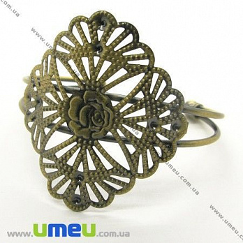 [Архів] Основа для браслета Філігранна, Антична бронза, 62 мм (OSN-004660)