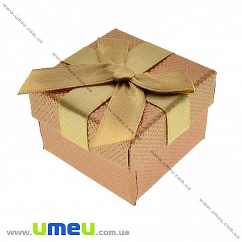 Подарочная коробочка Квадратная под кольцо, 4,5х4,5х3,5 см, Золотистая, 1 шт (UPK-023061)