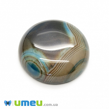 Кабошон нат. камінь Агат коричневий, Круглий, 20,4 мм (KAB-049987)