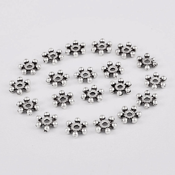 Бусины-разделители мет., 6,5х1 мм, Античное серебро (BUS-055534)