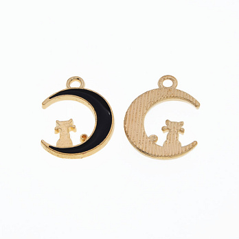 Підвіска метал. Котик на місяць, 19,5х15 мм, Золото (POD-054738)