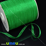 Стрічка з органзи, 6 мм, Зелена (LEN-015785)