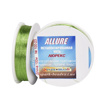 Нитка металізована Люрекс Allure кругла, Салатова, 100 м (MUL-020530)