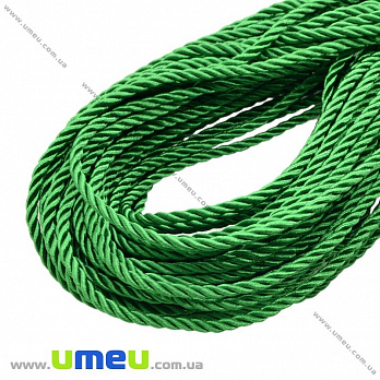 Полиэстеровый шнур крученый, Зеленый, 4 мм, 1 м (LEN-018931)