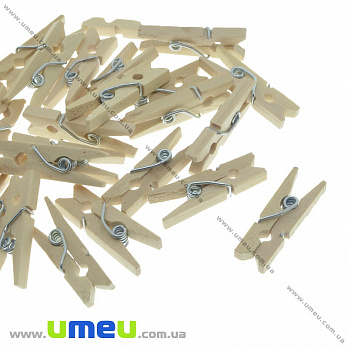 Набір декоративних пріщепкок, 25х8 мм, Натуральна (DIF-034569)