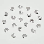 Намистини затискні Крімп, 4 мм, Світле срібло (BUS-008453)