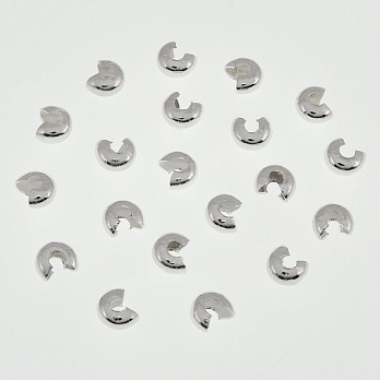 Бусины зажимные Кримп, 4 мм, Светлое серебро (BUS-008453)