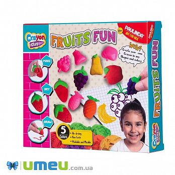 Набір для творчості Paulinda Crayon clay 2 в 1 (маса для ліплення та олівці) «Фрукти» (DIF-043489)