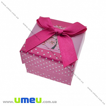Подарочная коробочка Квадратная под кольцо, 5х5х4 см, Малиновая, 1 шт (UPK-035789)
