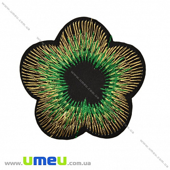 Термоаппликация Цветок, 5.5 см, Зеленая, 1 шт (APL-022333)