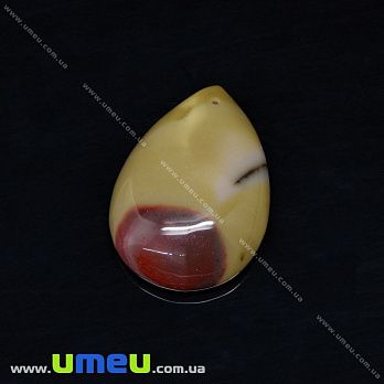 Підвіска з натурального каменю Мукаіт, Крапля, 33х23 мм (POD-031628)