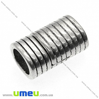 [Архів] Замок магнітний для вклеювання шнура, Темне срібло, 23х14 мм (ZAM-009151)